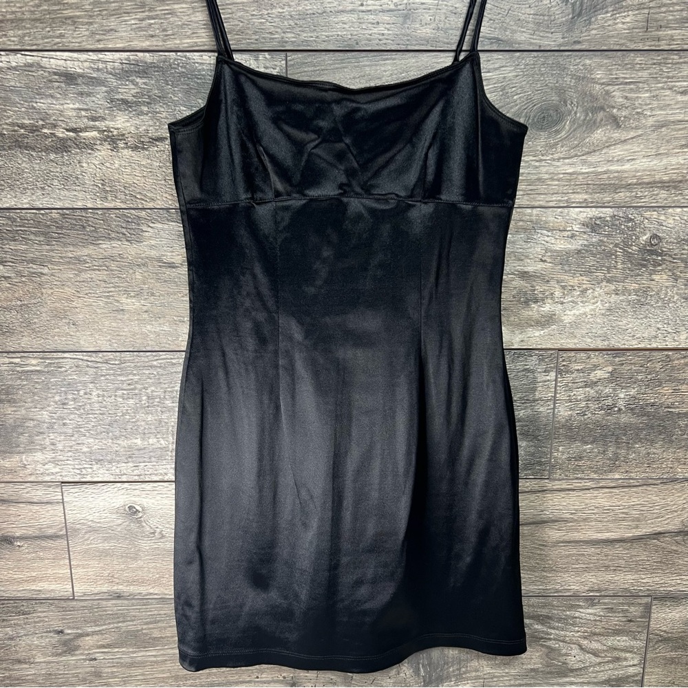 Xoxo Black Satin Slip Dress Vintage 90’s